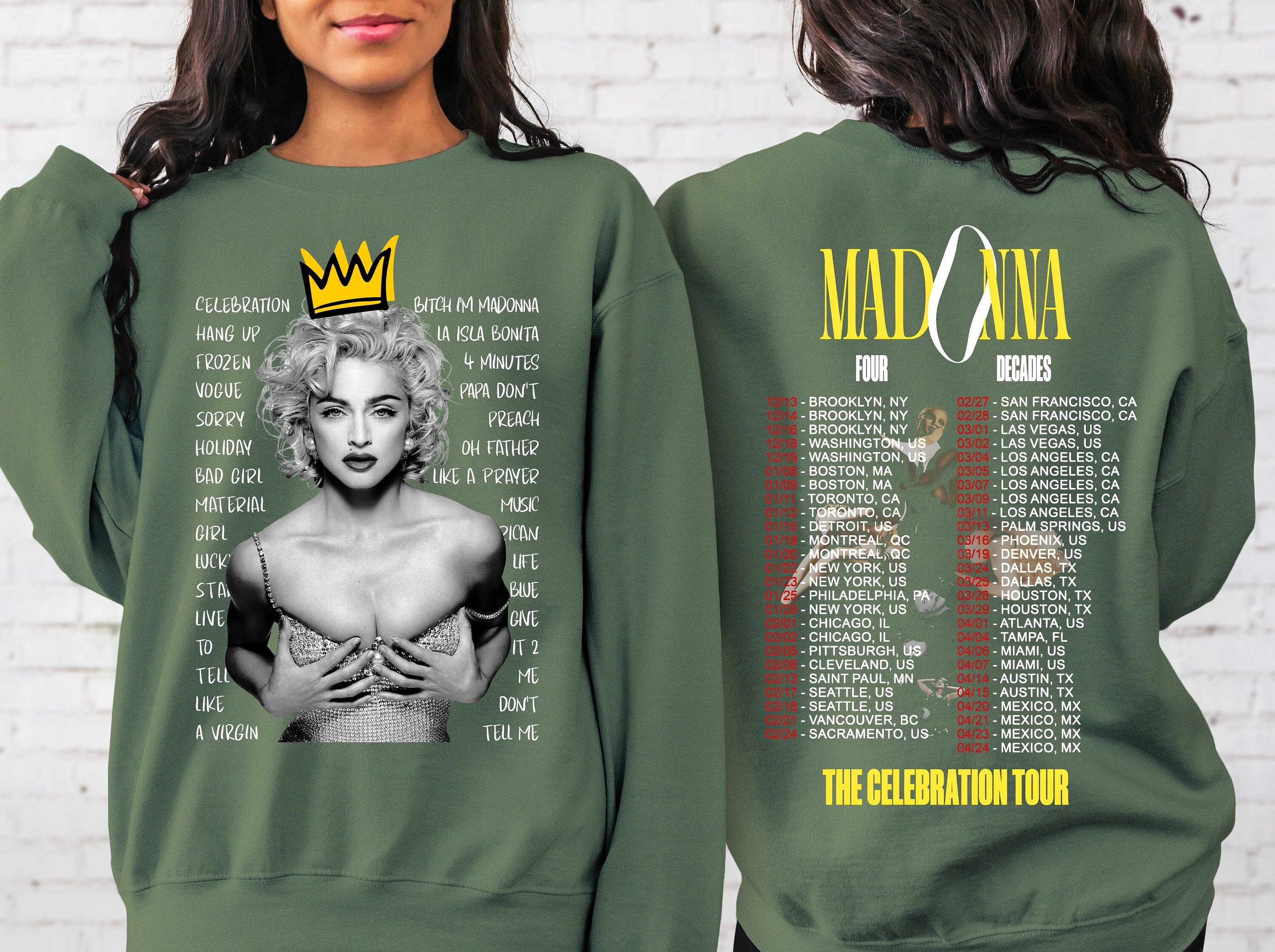Madonna The Celebration Tour 2024 Sweatshirt Four Decades Tour