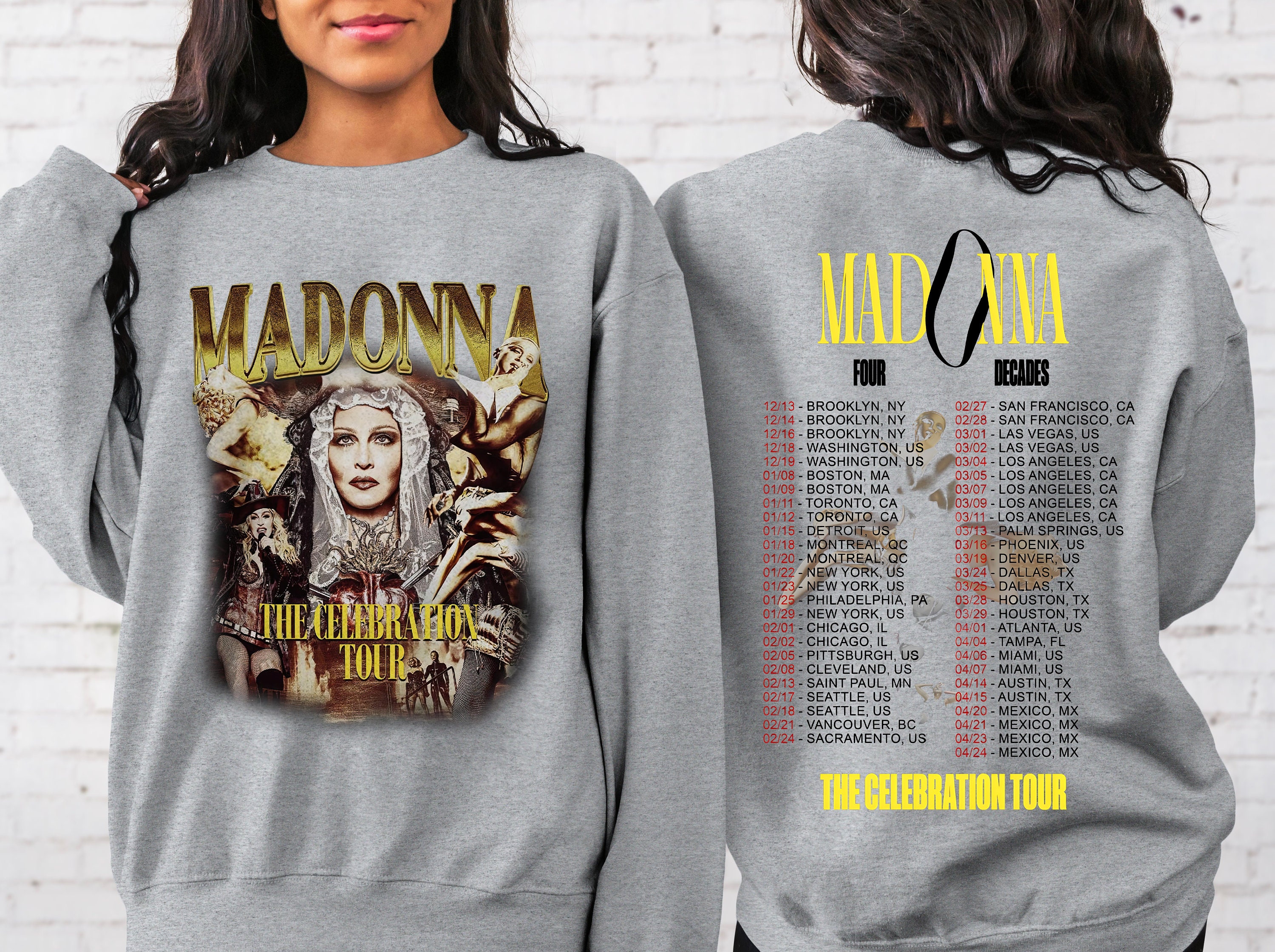 Madonna The Celebration Tour 2024 Two-Sided Sweatshirt