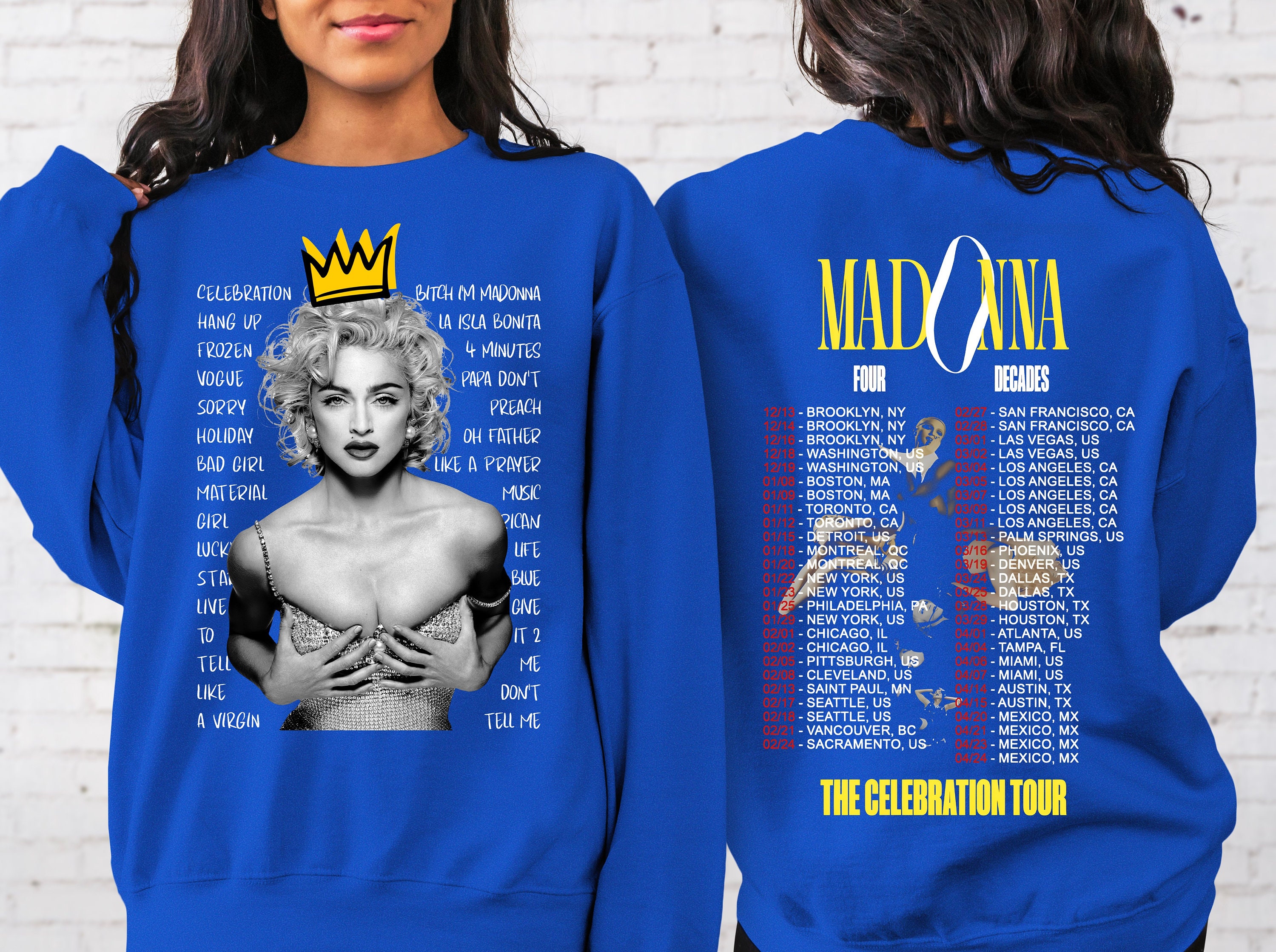 Madonna The Celebration Tour 2024 Sweatshirt Four Decades Tour