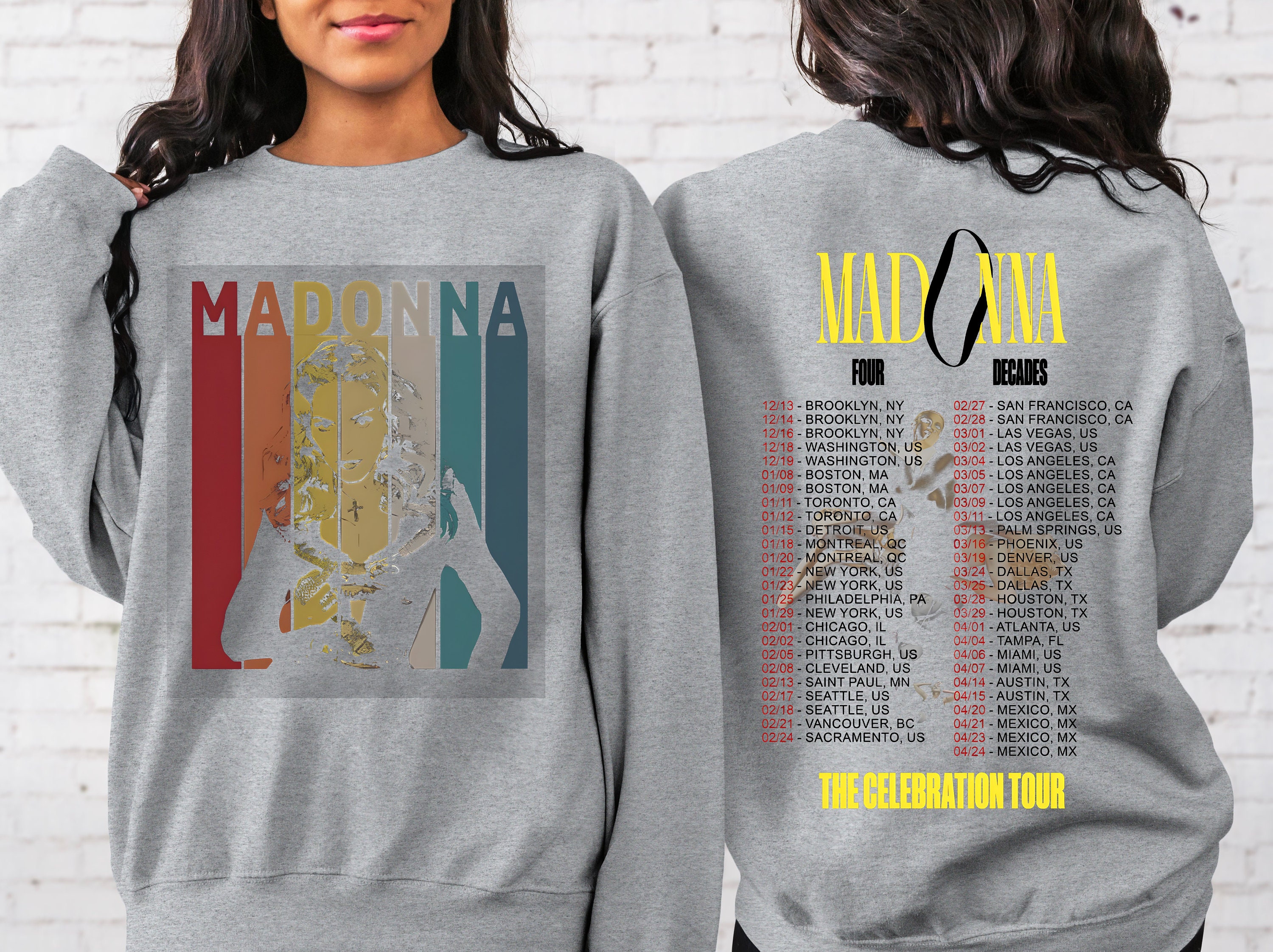 Vintage Madonna Sweatshirt, The Celebration Tour Four Decades Music Tour 2024