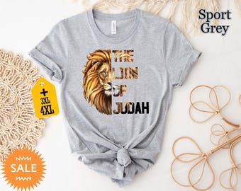 Camiseta cristã Lion of Judah: Camiseta de fé com estampa ousada