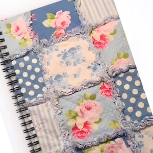 Shabby Rose Patchwork Notebook spiral notebook | ruled journal