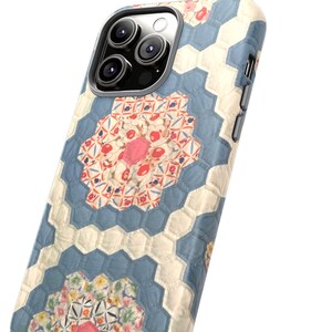 Patchwork Hexagon Floral Phone Case |Grandmothers Flower Garden Quilt| Tough Case