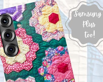 Quilt Patterned Phone Case | Flower Cover | Samsung | Iphone | Quilter Gift  |