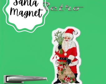 Vintage Santa Claus Die-Cut Magnet | Christmas Refrigerator Magnet | Mailbox Decor |