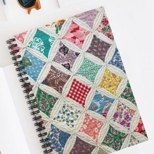 Patchwork Quilt  Catheral Pattern Spiral Notebook | Ruled Journal