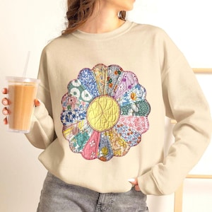 Vintage Quilt Sweatshirt | Quilt Lover Gift | Quilter Graphic| Authentic Heirloom Patchwork| Photography