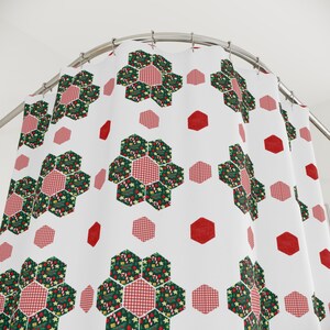 Christmas Quilt Shower Curtain: Whimsical Holiday Bath Decor