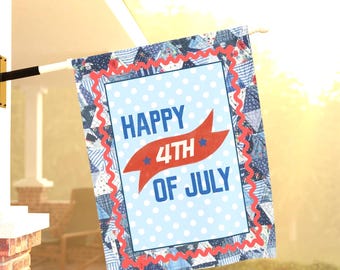 Happy 4th of July Garden Flag | House Banner, Large Home Flag