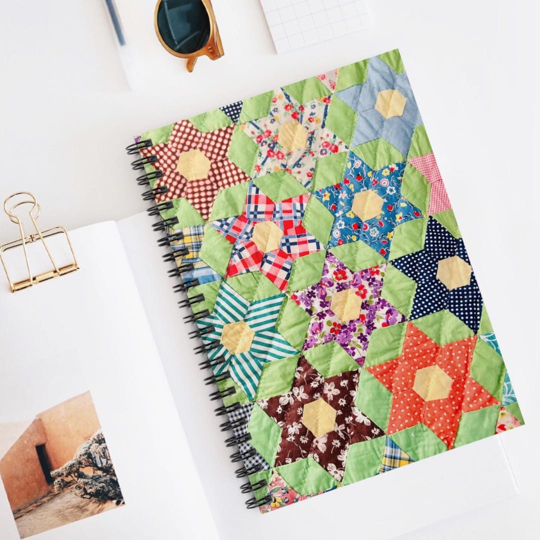 Notebook Patterns Retro Vintage Quilt Pattern Spiral Notebook: Quilter Gift, Crafter Journal - Etsy