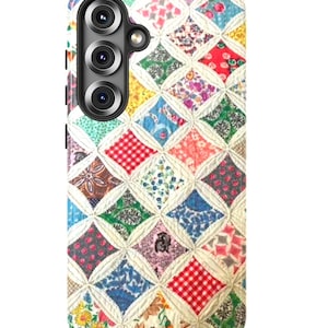 Vintage Quilt Patchwork Phone Case Retro Feed Sack Fabric Print