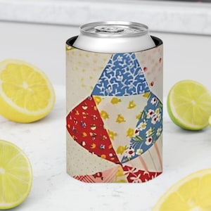 Patchwork Quilt Can Cooler | Neoprene Beverage Insulator | Quilter Gift | Quilt Retreat| Hostess Gift