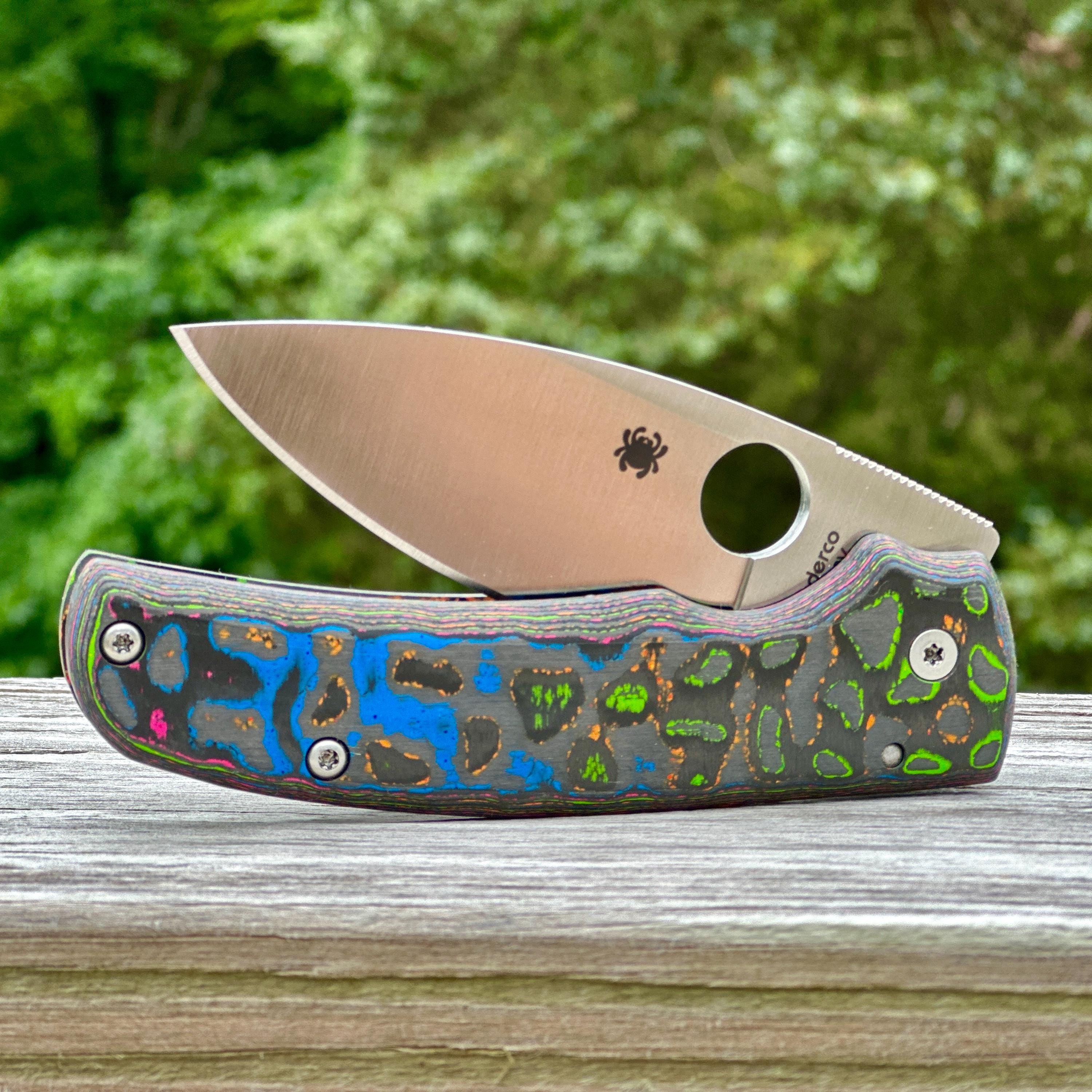 80s CamoCarbon Scales for Spyderco Shaman