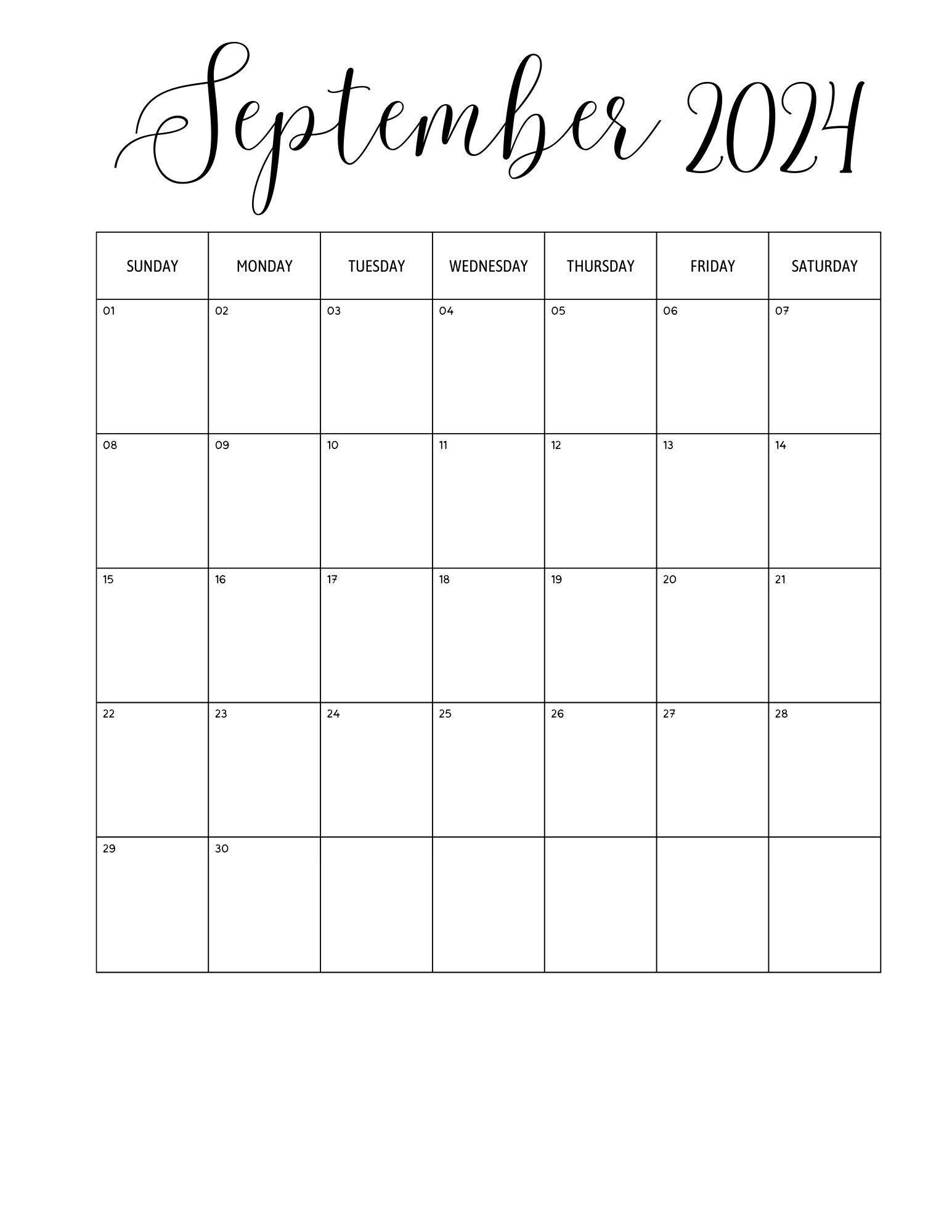 September Calendar - Etsy