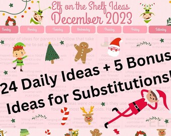 Elf on the Shelf Calendar of Ideas for Parents with Very Little Set Up, Using Typical Household Items and NO Crazy Creativity!