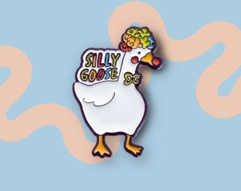 Silly Goose Clown Brooch Enamel Pin, Introvert Badge Jewellery, Collectable Pin, Gift for Barista, Gift for Pin lover, gifts for her