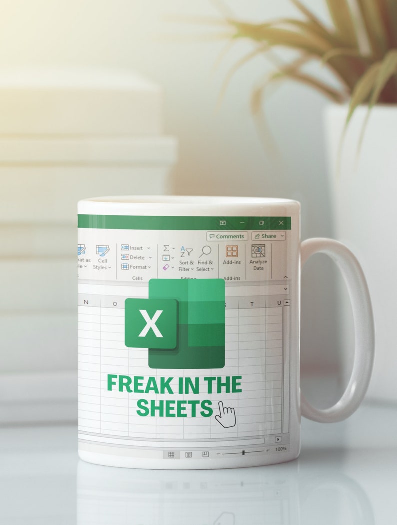 Freak in the sheets, excel, excel mugs, office gift, preadsheet nerd coworker gift, funny gift for accounting data analyst, accountant Humor image 5