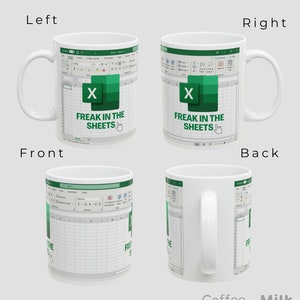 Freak in the sheets, excel, excel mugs, office gift, preadsheet nerd coworker gift, funny gift for accounting data analyst, accountant Humor image 2