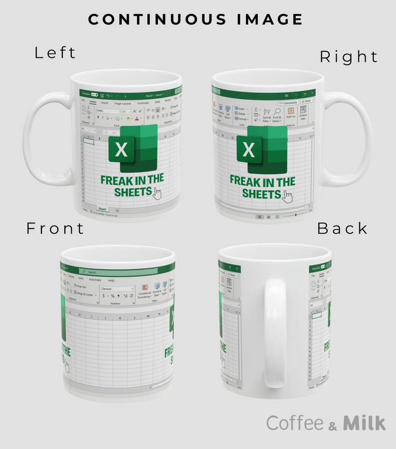 Freak in the sheets, excel, excel mugs, office gift, preadsheet nerd coworker gift, funny gift for accounting data analyst, accountant Humor image 2