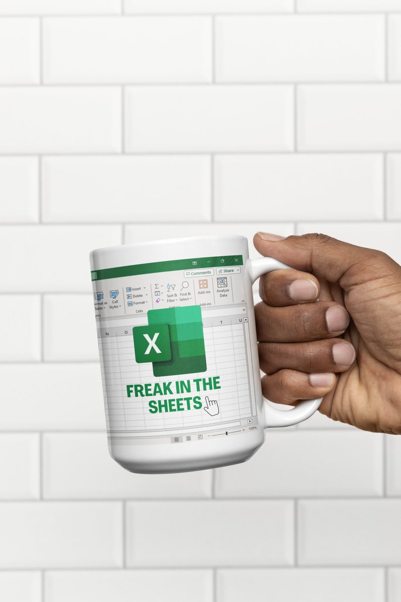 Freak in the sheets, excel, excel mugs, office gift, preadsheet nerd coworker gift, funny gift for accounting data analyst, accountant Humor image 7