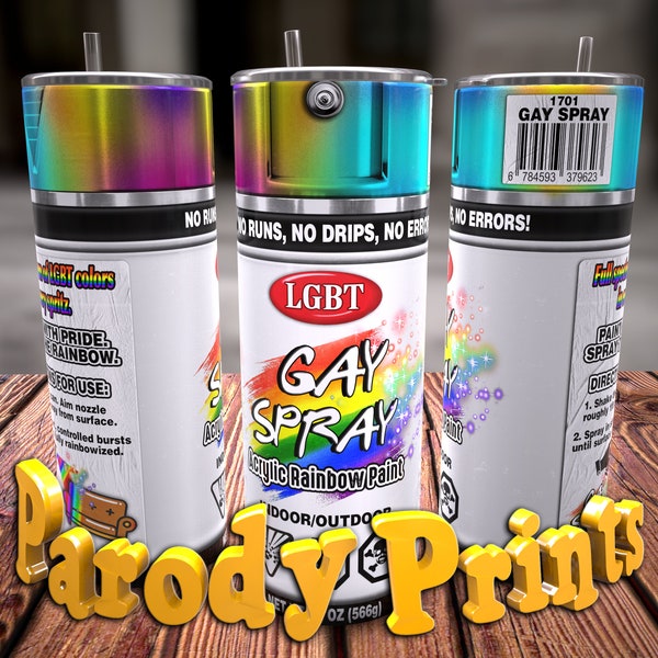 Rainbow Spray Paint 20oz Gay Pride LGBT Tumbler PNG, Pride Tumbler Wrap, Lgbt PNG, Seamless Design For Sublimation, Funny Design, 300dpi