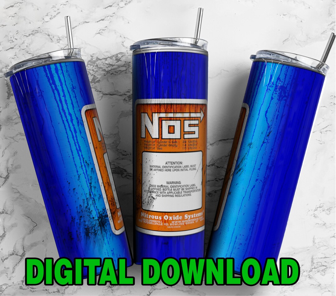 Nitrous NOS Tumbler Wrap, 20 Oz Skinny Tumbler Seamless Automotive