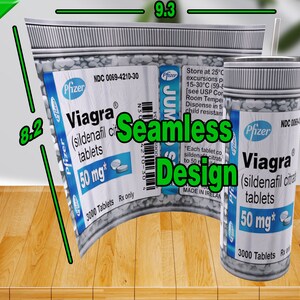 Viagra Pills Bottle Joke 20 Oz Tumbler Wrap, Funny Sarcastic Tumbler