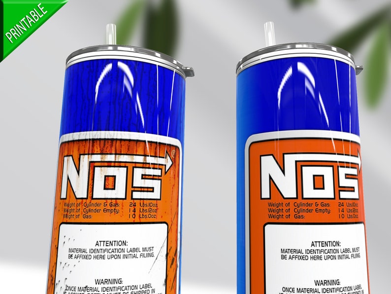 Nitrous NOS Tumbler Wrap, 20 Oz Skinny Tumbler Seamless Automotive