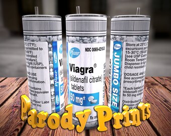 Viagra Pills Bottle Joke 20 oz Tumbler Wrap, Funny Sarcastic Tumbler PNG, Seamless Design For Sublimation,Dad Gift, Fathers Day Gift, 300dpi