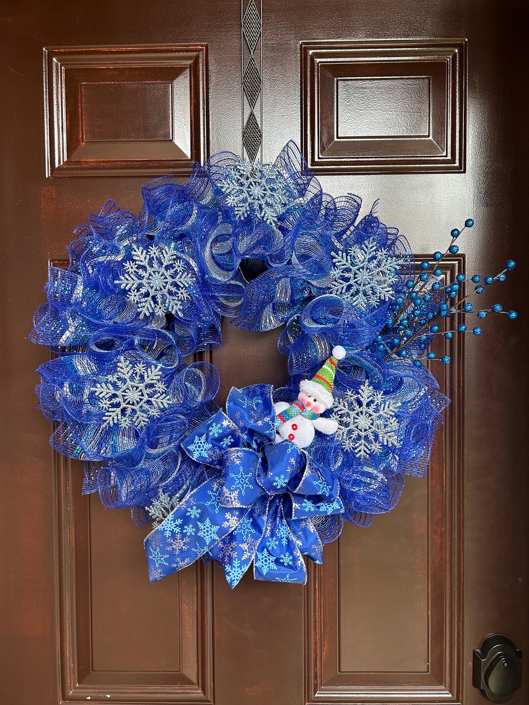 Lighted Christmas Wreath for Front Door 14 snowfall Wreath Etsy
