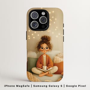 Book Lover Girl Phone Case MagSafe | Romantic Bookworm Cover | iPhone 16, Google Pixel 9 & Samsung Galaxy S25 | Cozy Booktok Aesthetic Gift