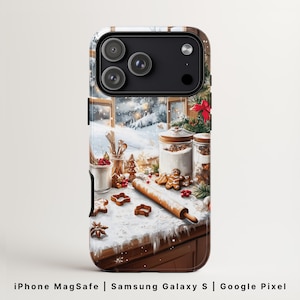 Kerstbakkerij-telefoonhoesje MagSafe | Hoes met traditionele kerstsnoepjes | Traditioneel koekje voor iPhone 17, Google Pixel 9 en Samsung Galaxy S26 afbeelding 1