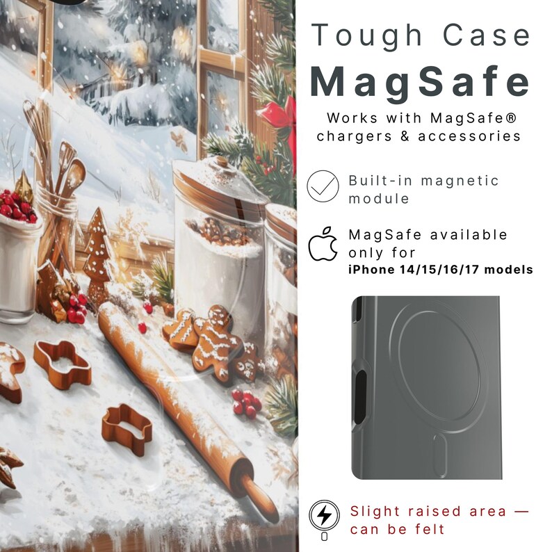 Kerstbakkerij-telefoonhoesje MagSafe | Hoes met traditionele kerstsnoepjes | Traditioneel koekje voor iPhone 17, Google Pixel 9 en Samsung Galaxy S26 afbeelding 3