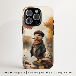 Funny Duck Tough Case with MagSafe | Whimsical Vintage Mallard Duck | iPhone 16, Google Pixel 9 & Samsung Galaxy S25 | Cute Duck Lover Cover