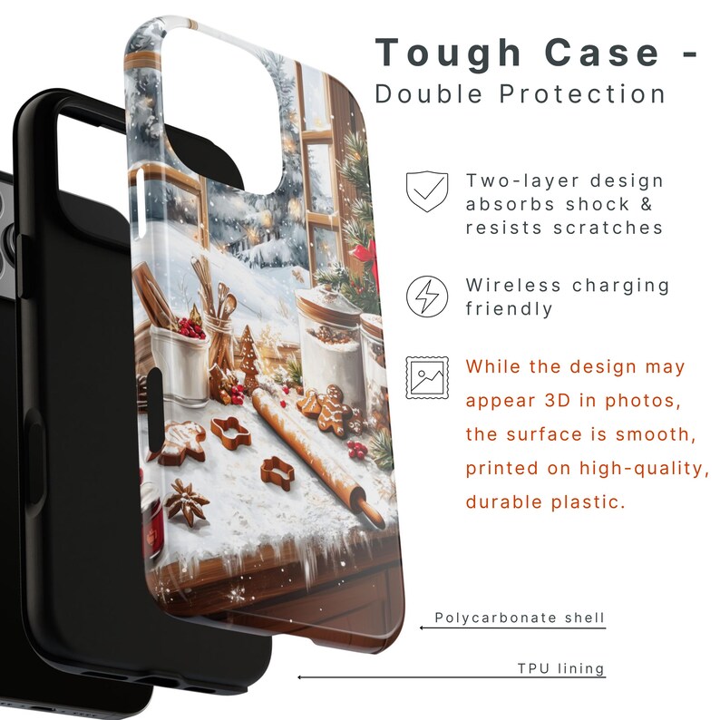 Kerstbakkerij-telefoonhoesje MagSafe | Hoes met traditionele kerstsnoepjes | Traditioneel koekje voor iPhone 17, Google Pixel 9 en Samsung Galaxy S26 afbeelding 2