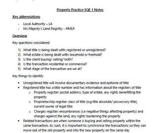 Sqe Float Notes Full Notes for Preparing for Business Law and Practice SQE 1 - Etsy