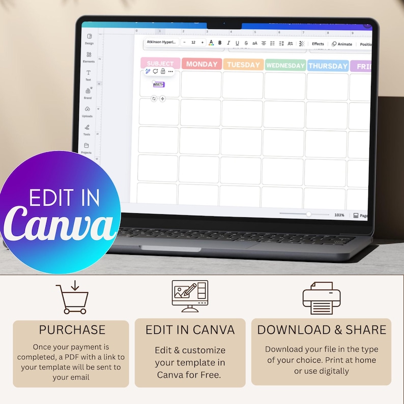 Editable Weekly Lesson Plan for Teachers, Printable Class Schedule ...