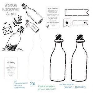 Bericht in een fles - Uitnodiging - Verjaardagsuitnodiging - SVG - Shakerkaart