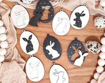 Decorazioni pasquali coniglietti uova di Pasqua SVG coniglietti pasquali