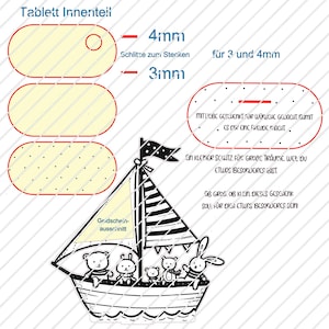 Einleger für die ovalen Tabletts + Geldgeschenk Schiffchen – Laser SVG Schiff - Arche Noah