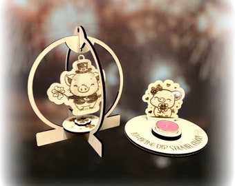Lucky Charm Laser File Piglet New Year Congratulations Congratulations Lucky Pigs