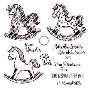 Calendario de Adviento del Caballo Mecedor SVG - Archivo Láser