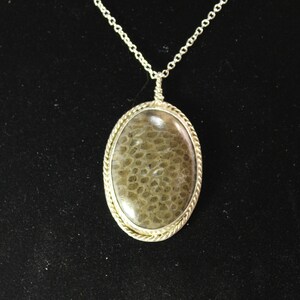 Petrified Palm Wood Pendant Necklace