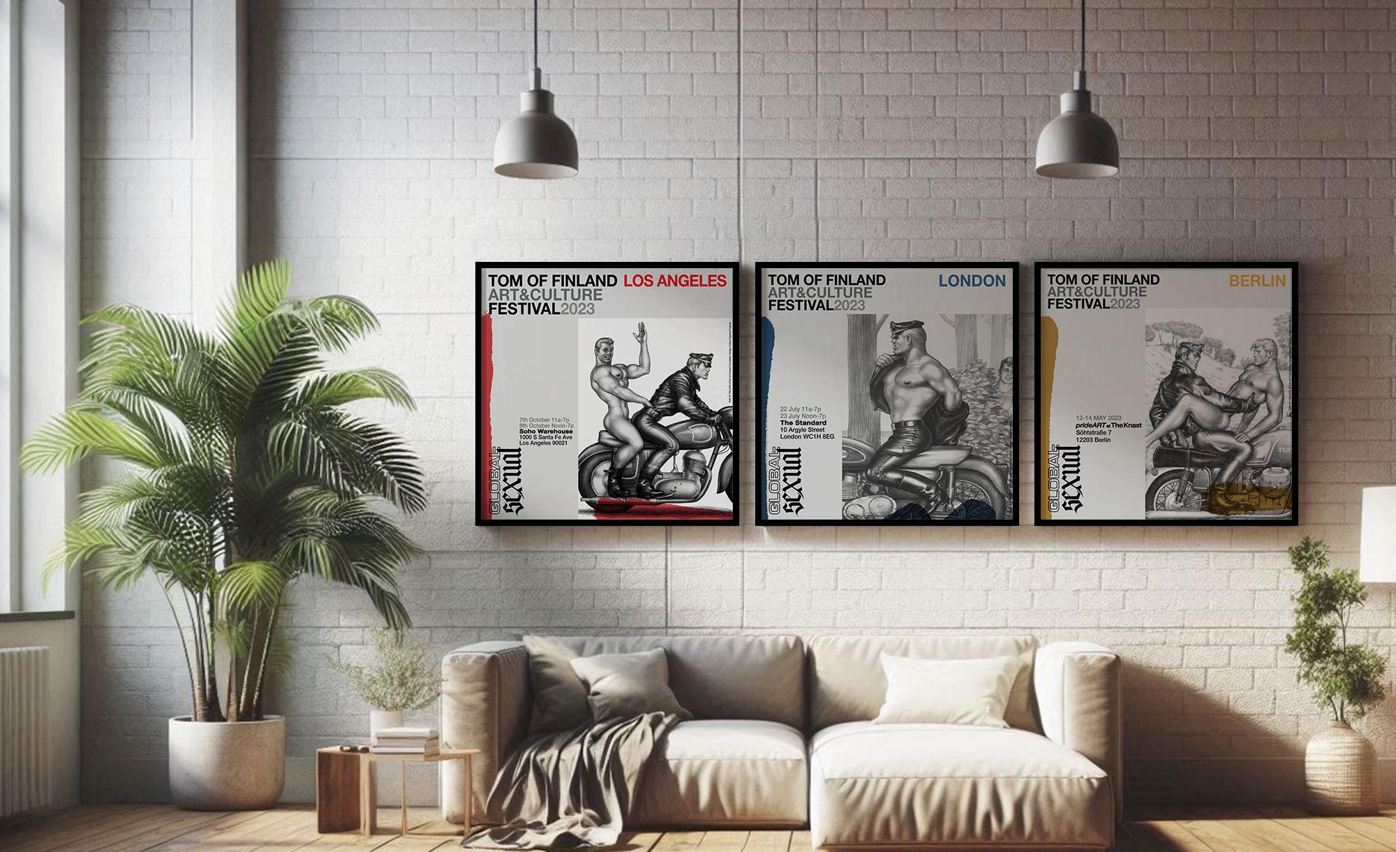 Housse De Coussin Tom Of Finland Blue Squad - Finlayson - Satin De Coton 50x60 Cm