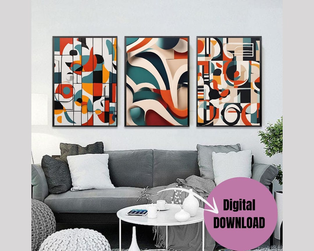 Large Wall Art, Abovethebed Decor, Colorful Wall Art, Printable Wall