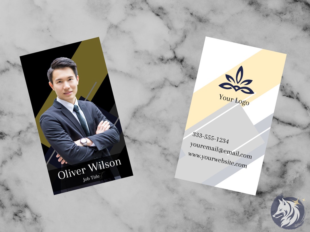 EDITABLE CANVA Business Card Template | DIY Portrait Card ...