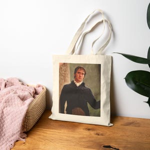 Mr. Darcy Pride and Prejudice Tote Bag, Jane Austen Inspired Bookish Tote, Romantic Regency Aesthetic Bag, Book Lover Gift, Canvas Bag.
