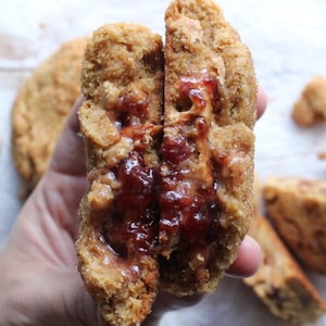 BEST RECIPE Ultimate PBJ Stuffed Cookies | Gourmet Cookie Recipe| Dessert Recipe | Homemade Cookies | Bakery | Soft Cookie | Galletas