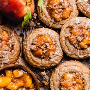 SIGNATURE Peach Cobbler Cookies | Dessert Recipe | Homemade Cookie Recipe | Gourmet Cookie Recipe | Bakery Cookie Recipe | Family Favorite