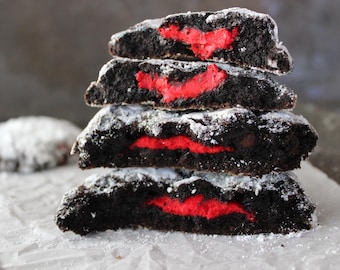 Black Velvet Lava Crinkle Cookies Recipe: Dark Chocolate, Cream Cheese Filling (PDF Pattern)